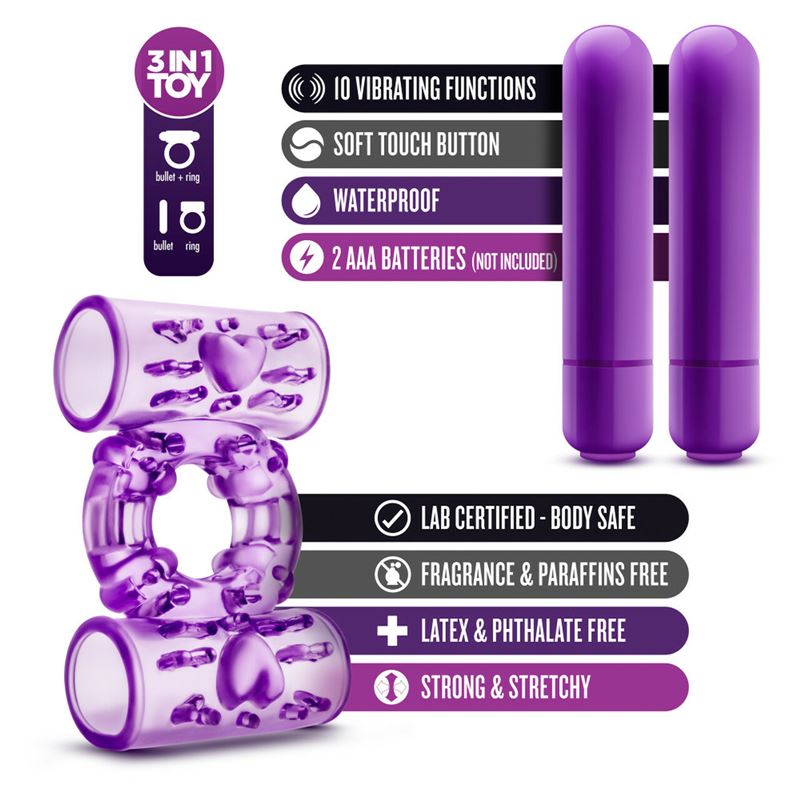 bl-77101-play-with-me-double-dual-vibrating-cock-ring-purple-0a6f298c7e524cd7a1492a6e6414cbe4 Anillo Vibrador PLAY WITH ME - DOUBLE PLAY - PURPLE - Imagen 4