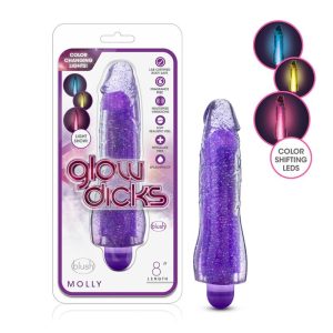 Vibrador Glow Dicks Molly 20x5 cm - Luz Led