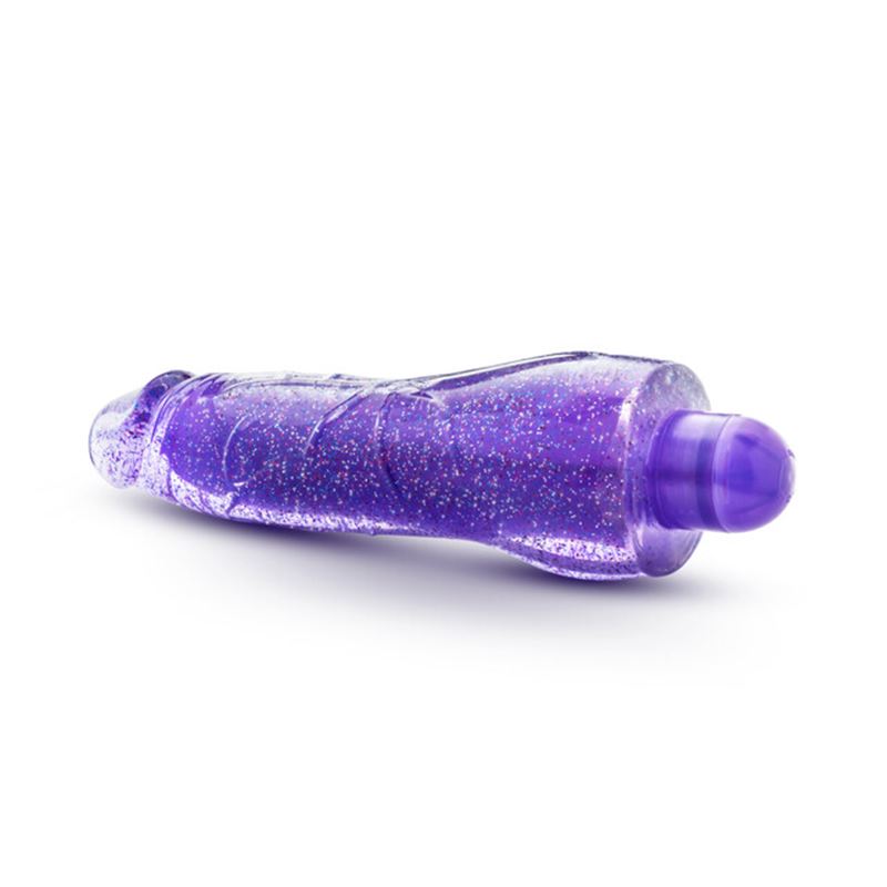 bl-43011-glow-dicks-molly-glitter-vibrator-purple-ba88b256be0e43e18c50efce96792e18 Vibrador Glow Dicks Molly 20x5 cm - Luz Led - Imagen 2