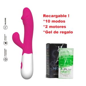 Vibrador Rabbit Recargable y Sachet Neutro