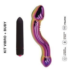 Kit Dildo Macizo Vidrio Templado + Bala Vibradora
